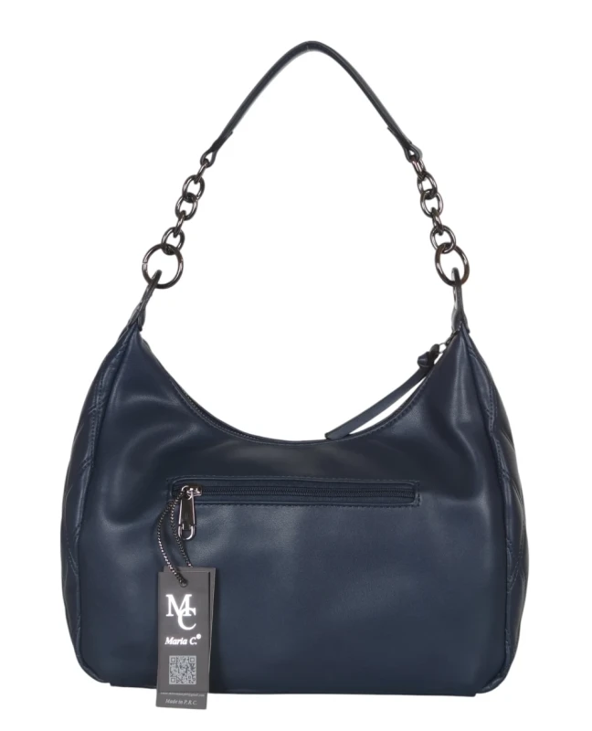 Pikowana torebka bagietka Maria C. Italy – baguette bag ze skóry ekologicznej z łańcuszkiem