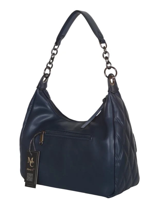 Pikowana torebka bagietka Maria C. Italy – baguette bag ze skóry ekologicznej z łańcuszkiem