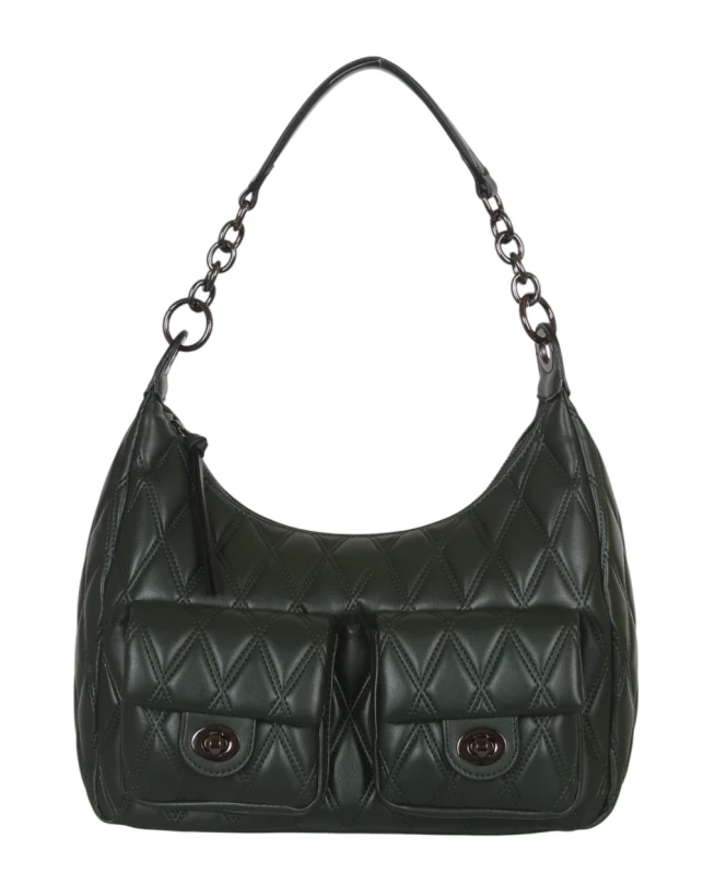 Pikowana torebka bagietka Maria C. Italy – baguette bag ze skóry ekologicznej z łańcuszkiem