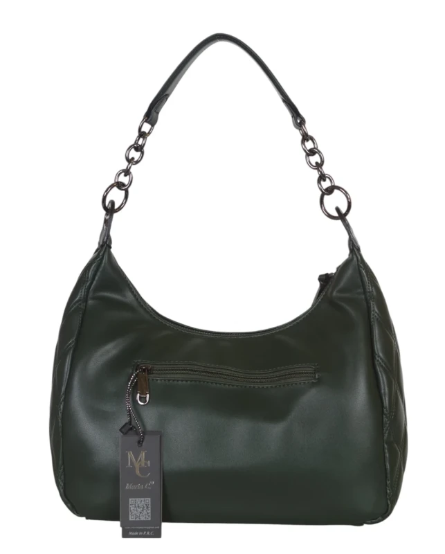 Pikowana torebka bagietka Maria C. Italy – baguette bag ze skóry ekologicznej z łańcuszkiem