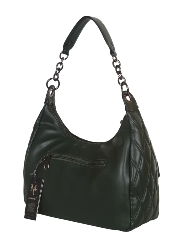 Pikowana torebka bagietka Maria C. Italy – baguette bag ze skóry ekologicznej z łańcuszkiem