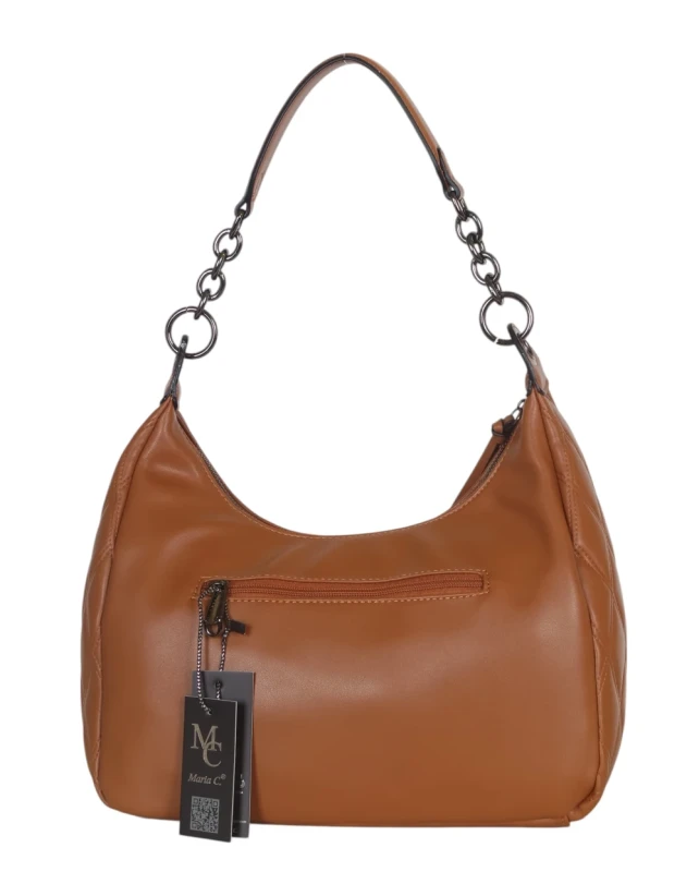 Pikowana torebka bagietka Maria C. Italy – baguette bag ze skóry ekologicznej z łańcuszkiem