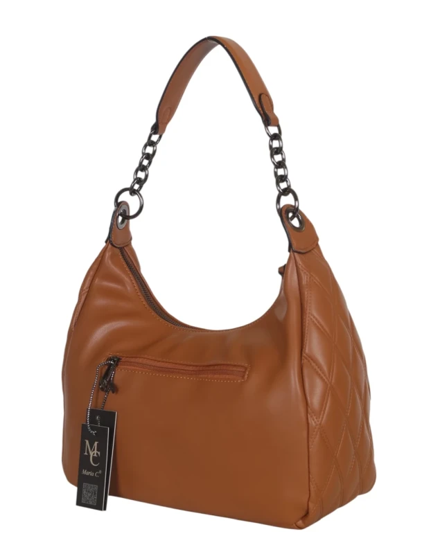 Pikowana torebka bagietka Maria C. Italy – baguette bag ze skóry ekologicznej z łańcuszkiem