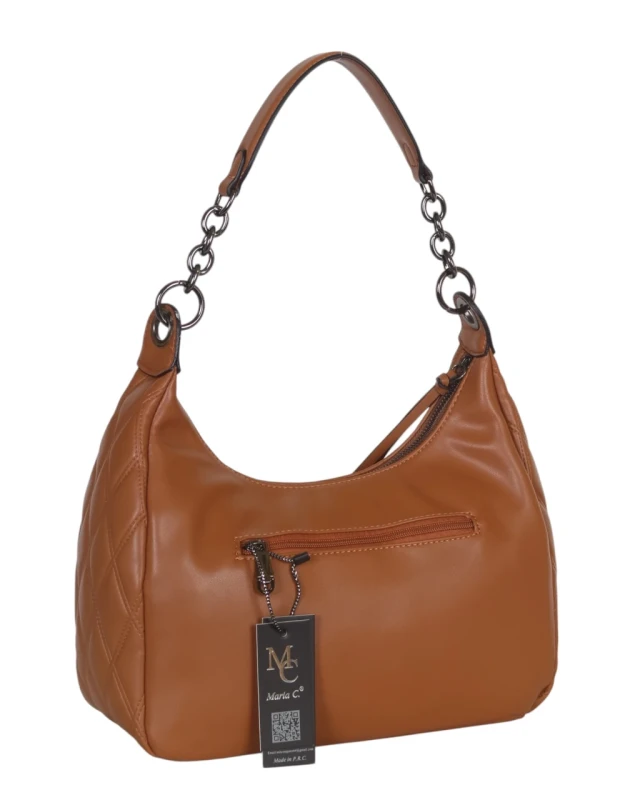 Pikowana torebka bagietka Maria C. Italy – baguette bag ze skóry ekologicznej z łańcuszkiem