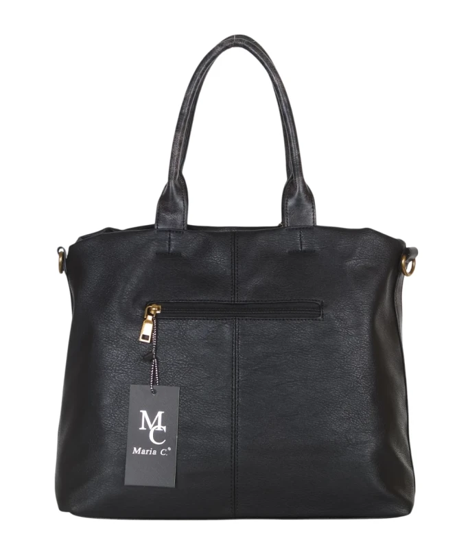 Torebka damska VINTAGE A4 Maria C. ITALY – pojemna torba z frędzlem i paskiem