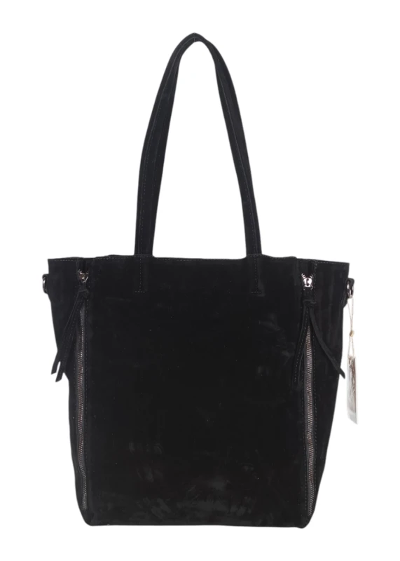 Torebka shopper PAOLO BAGS Italy – eko zamsz, 2w1, saszetka, pojemna, modna, A4