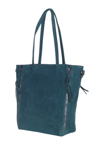 Torebka shopper PAOLO BAGS Italy – eko zamsz, 2w1, saszetka, pojemna, modna, A4 