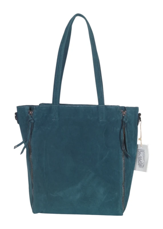Torebka shopper PAOLO BAGS Italy – eko zamsz, 2w1, saszetka, pojemna, modna, A4