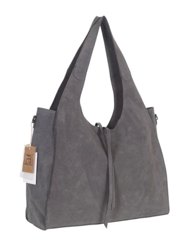 Torebka shopper Paolo Bags ITALY z eko zamszu 2w1 z saszetką – modna, pojemna, elegancka