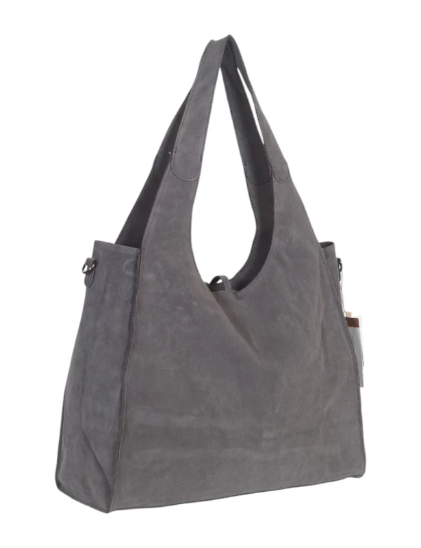 Torebka shopper Paolo Bags ITALY z eko zamszu 2w1 z saszetką – modna, pojemna, elegancka