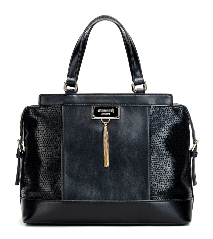 Czarna torebka Monnari Klasyczna Elegancka Do ręki i na ramię