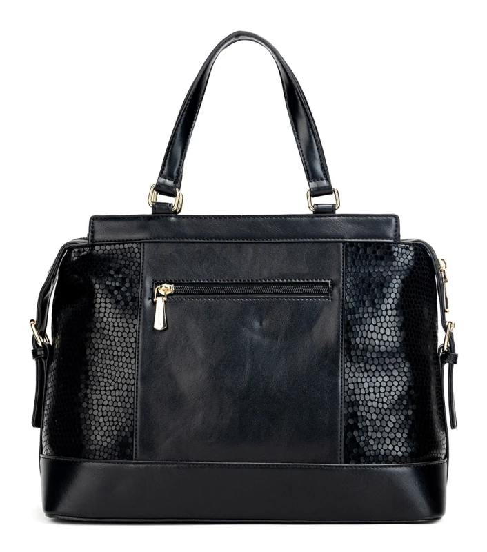 Czarna torebka Monnari Klasyczna Elegancka Do ręki i na ramię