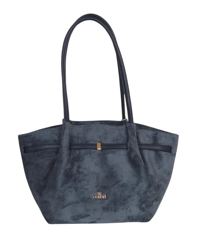 Torebka damska COVERI ITALY – modny kształt, elegancka zamszowa torba A4