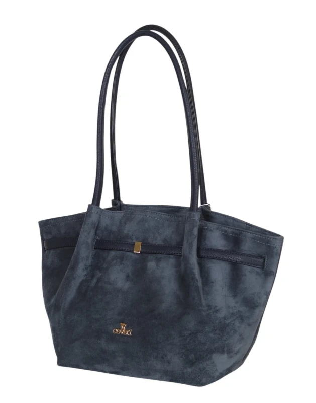 Torebka damska COVERI ITALY – modny kształt, elegancka zamszowa torba A4