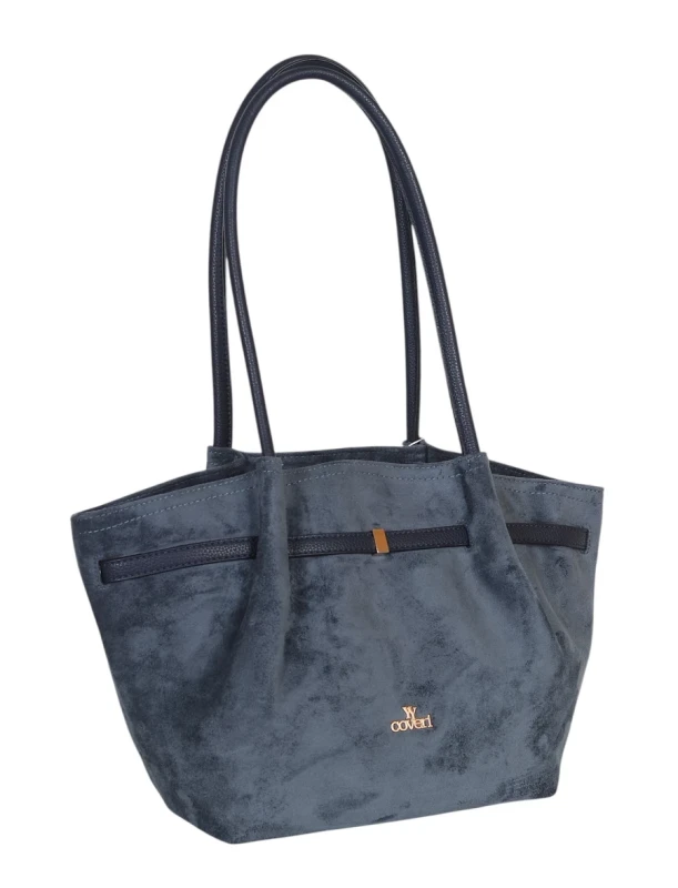 Torebka damska COVERI ITALY – modny kształt, elegancka zamszowa torba A4