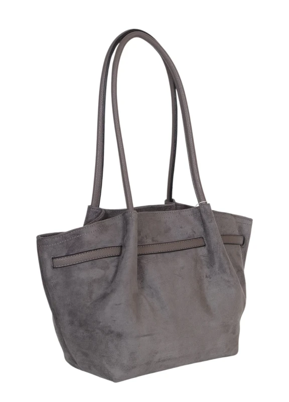 Torebka damska COVERI ITALY – modny kształt, elegancka zamszowa torba A4