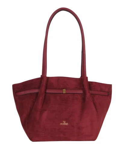 Torebka damska COVERI ITALY – modny kształt, elegancka zamszowa torba A4