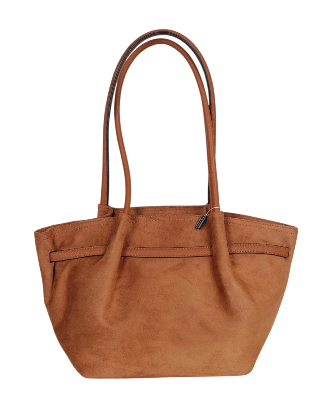 Torebka damska COVERI ITALY – modny kształt, elegancka zamszowa torba A4