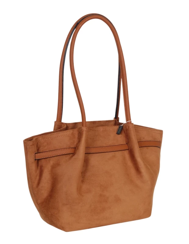 Torebka damska COVERI ITALY – modny kształt, elegancka zamszowa torba A4