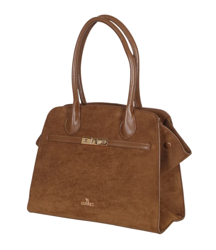 COVERI ITALY – elegancka torebka damska w modnym kształcie, usztywniana, pojemna