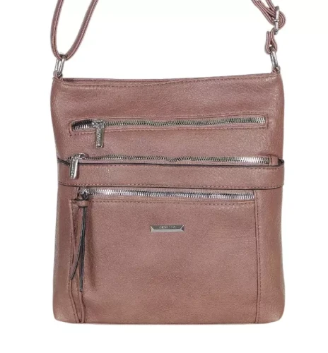 SILVIA ROSA Italy – torebka damska listonoszka, dwukomorowa, praktyczne kieszonki 