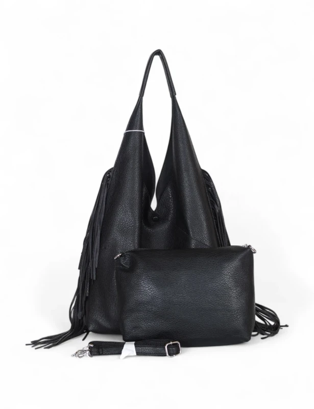 Torebka shopper COO&amp;COO Fashion Italy – duży shopper bag 2w1 z frędzlami