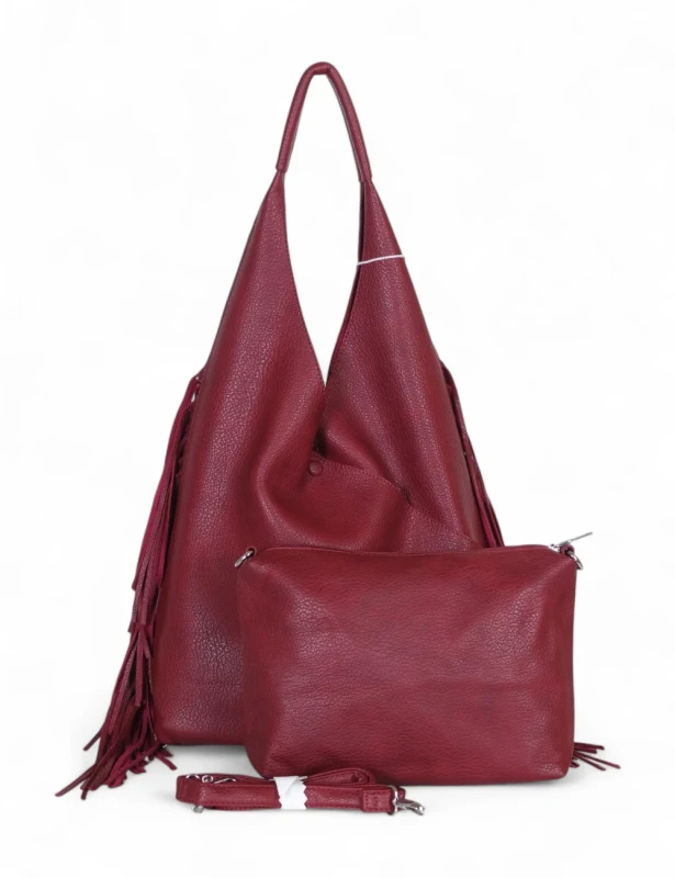 Torebka shopper COO&amp;COO Fashion Italy – duży shopper bag 2w1 z frędzlami