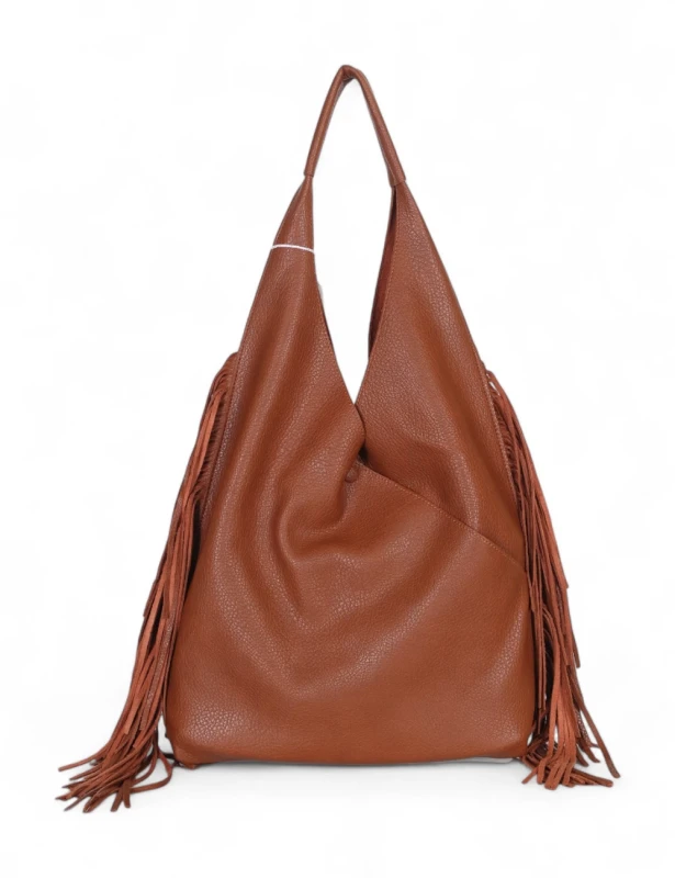 Torebka shopper COO&amp;COO Fashion Italy – duży shopper bag 2w1 z frędzlami