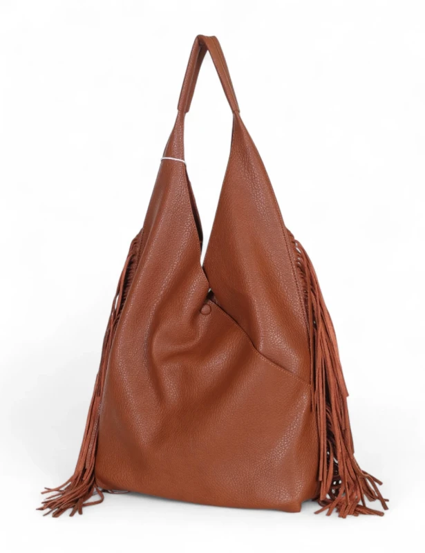 Torebka shopper COO&amp;COO Fashion Italy – duży shopper bag 2w1 z frędzlami