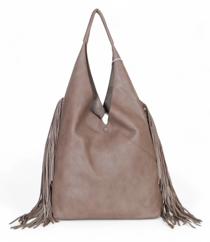 Torebka shopper COO&amp;COO Fashion Italy – duży shopper bag 2w1 z frędzlami