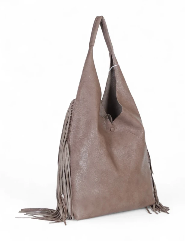 Torebka shopper COO&amp;COO Fashion Italy – duży shopper bag 2w1 z frędzlami