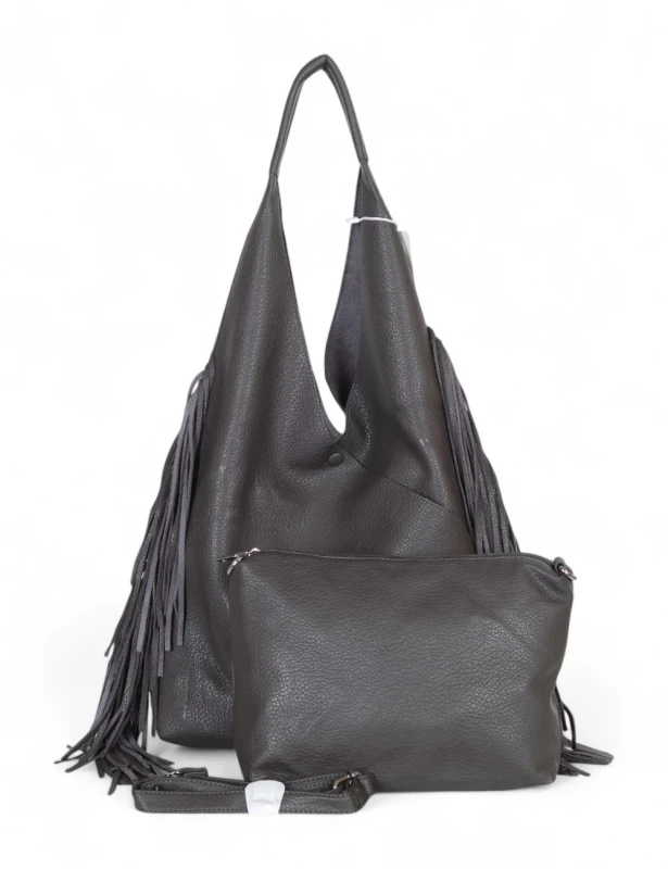 Torebka shopper COO&amp;COO Fashion Italy – duży shopper bag 2w1 z frędzlami