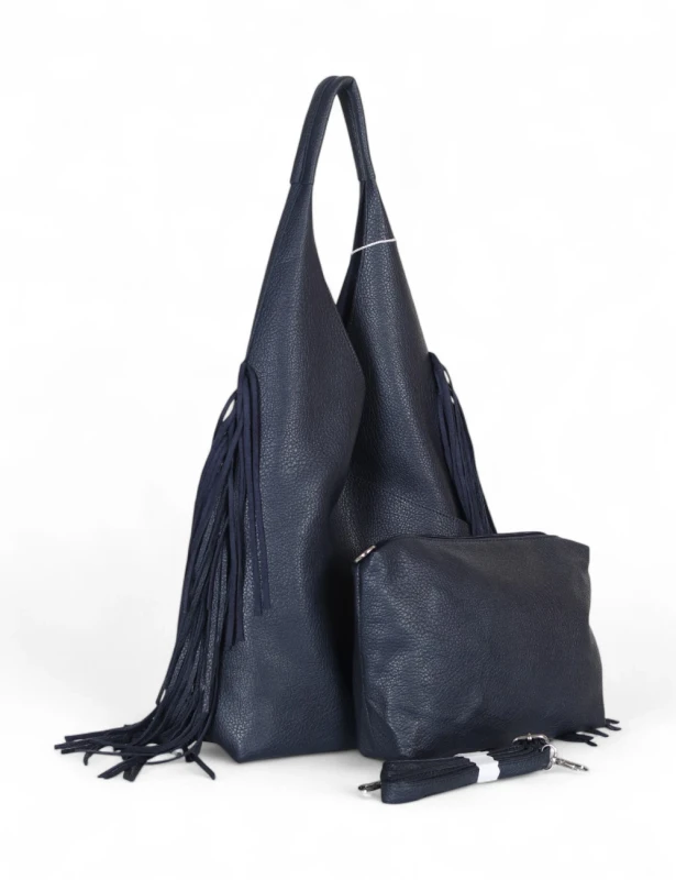 Torebka shopper COO&amp;COO Fashion Italy – duży shopper bag 2w1 z frędzlami