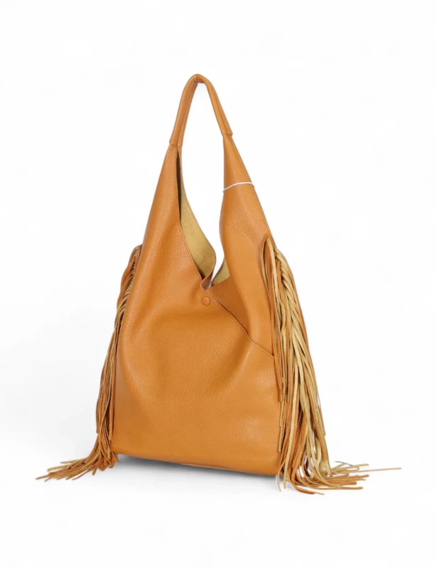 Torebka shopper COO&amp;COO Fashion Italy – duży shopper bag 2w1 z frędzlami