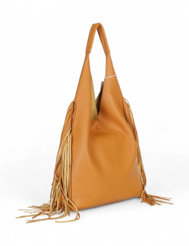Torebka shopper COO&amp;COO Fashion Italy – duży shopper bag 2w1 z frędzlami