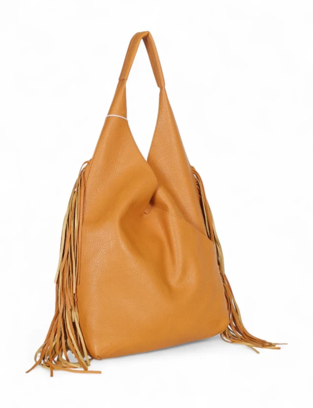 Torebka shopper COO&amp;COO Fashion Italy – duży shopper bag 2w1 z frędzlami