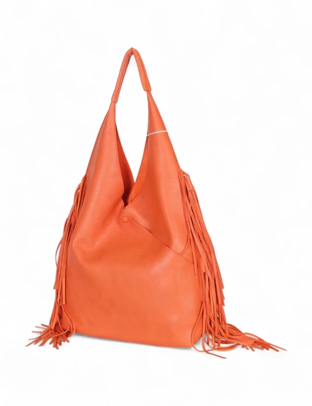 Torebka shopper COO&amp;COO Fashion Italy – duży shopper bag 2w1 z frędzlami