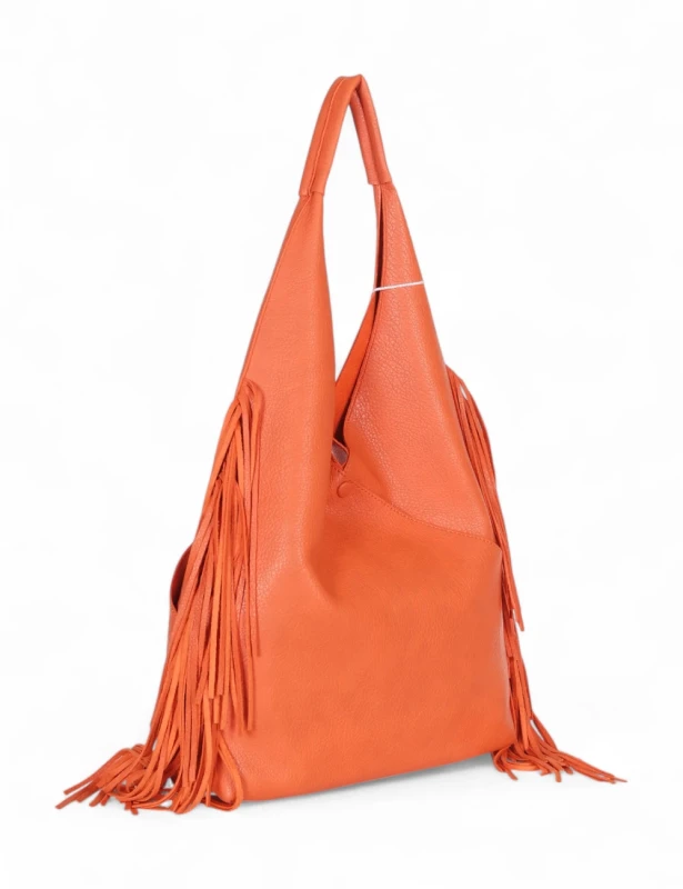 Torebka shopper COO&amp;COO Fashion Italy – duży shopper bag 2w1 z frędzlami