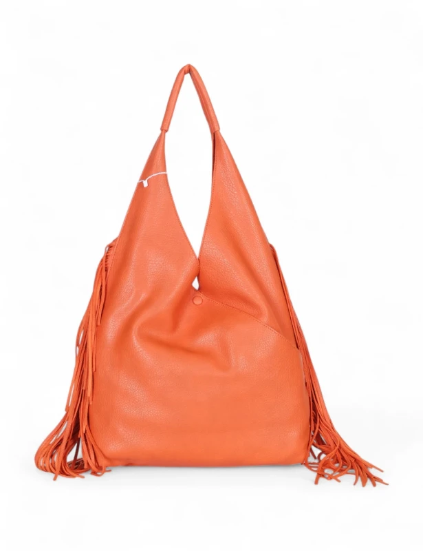 Torebka shopper COO&amp;COO Fashion Italy – duży shopper bag 2w1 z frędzlami