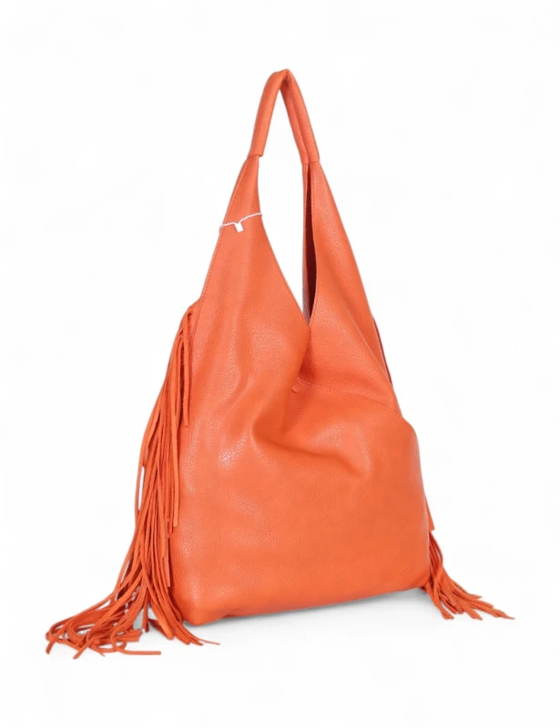 Torebka shopper COO&amp;COO Fashion Italy – duży shopper bag 2w1 z frędzlami