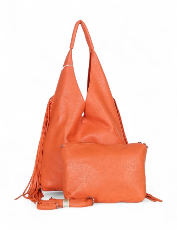 Torebka shopper COO&amp;COO Fashion Italy – duży shopper bag 2w1 z frędzlami