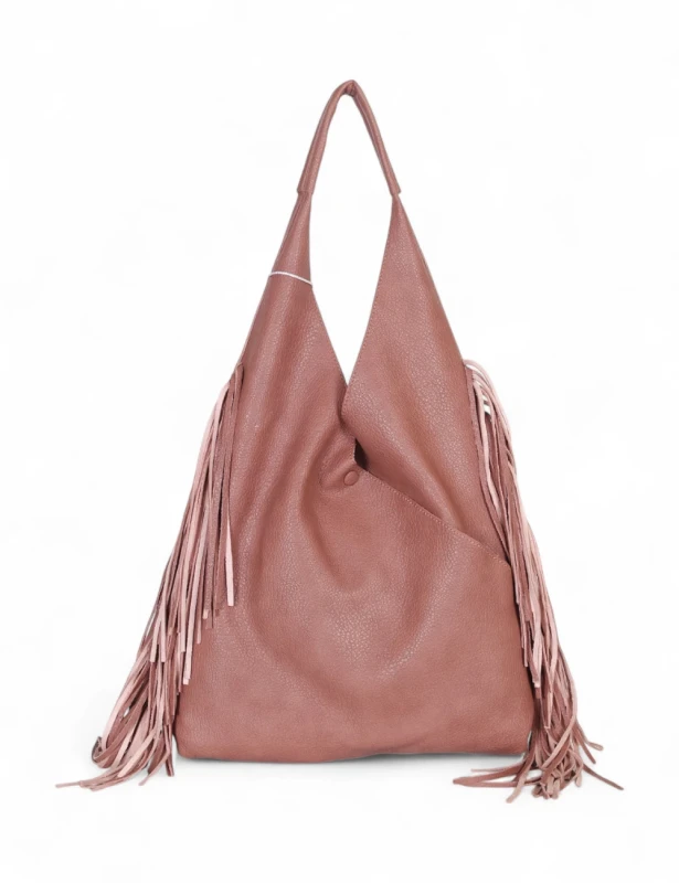 Torebka shopper COO&amp;COO Fashion Italy – duży shopper bag 2w1 z frędzlami