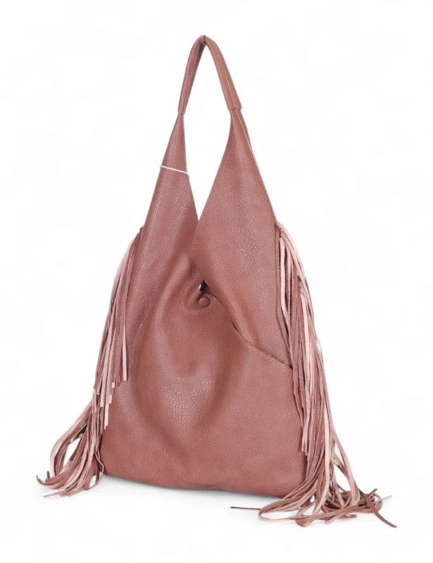 Torebka shopper COO&amp;COO Fashion Italy – duży shopper bag 2w1 z frędzlami