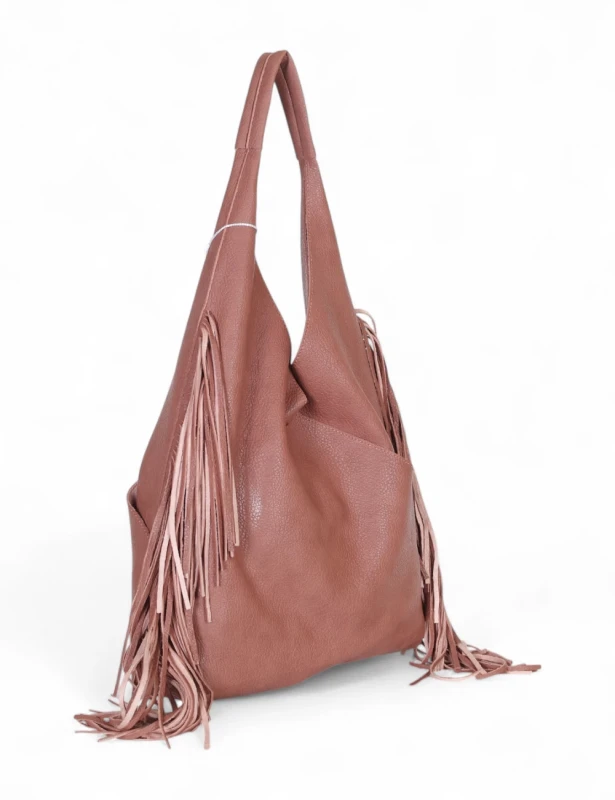 Torebka shopper COO&amp;COO Fashion Italy – duży shopper bag 2w1 z frędzlami