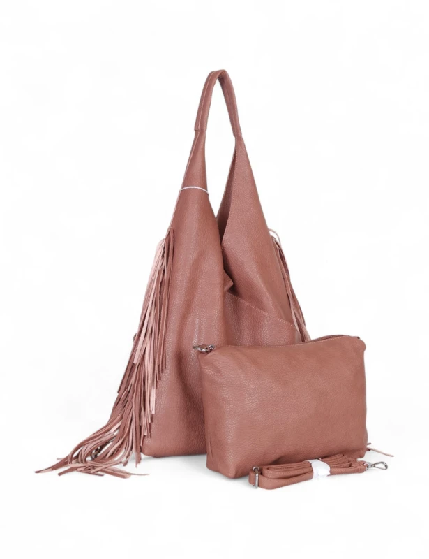 Torebka shopper COO&amp;COO Fashion Italy – duży shopper bag 2w1 z frędzlami