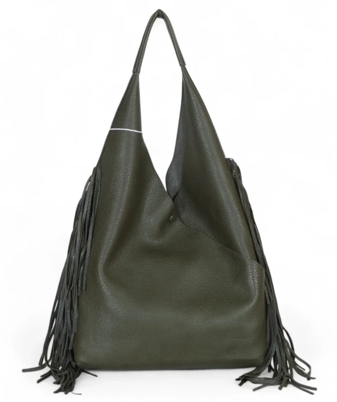 Torebka shopper COO&amp;COO Fashion Italy – duży shopper bag 2w1 z frędzlami