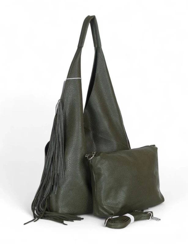 Torebka shopper COO&amp;COO Fashion Italy – duży shopper bag 2w1 z frędzlami