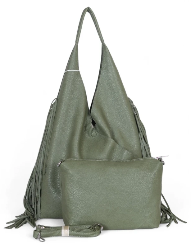 Torebka shopper COO&amp;COO Fashion Italy – duży shopper bag 2w1 z frędzlami