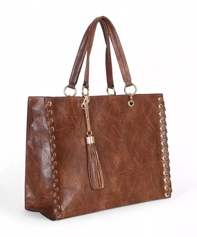 Torebka shopper Andrea Massi Italy 2w1 z saszetką – duży shopper bag A4