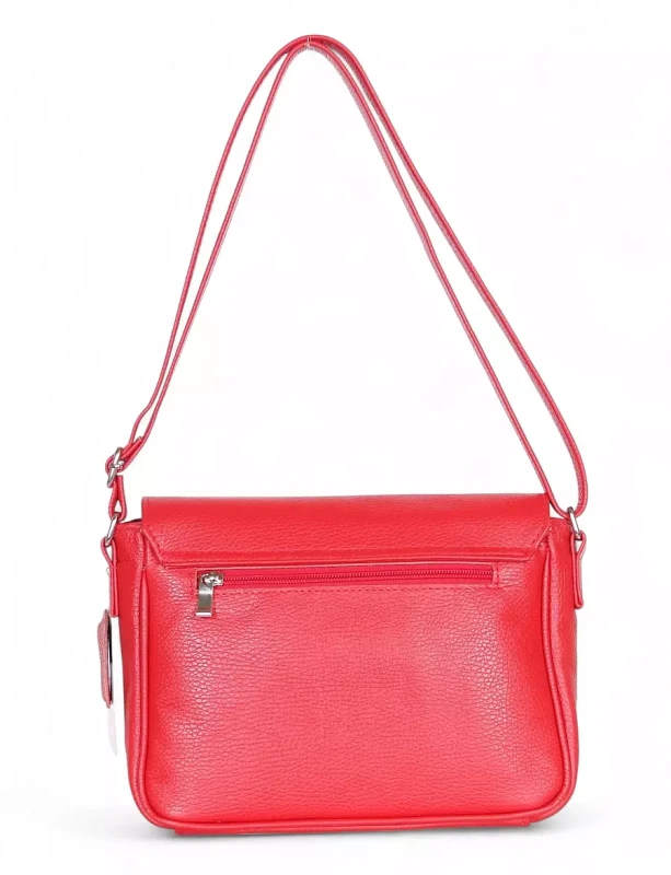 Vera Pelle – czerwona skórzana listonoszka z włoskiej skóry naturalnej